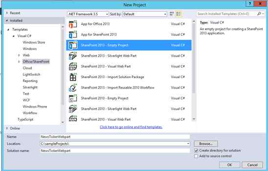SharePoint 2013 Empty project